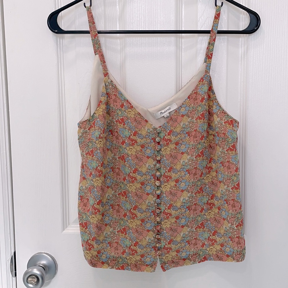 Madewell silk floral camisole shirt
